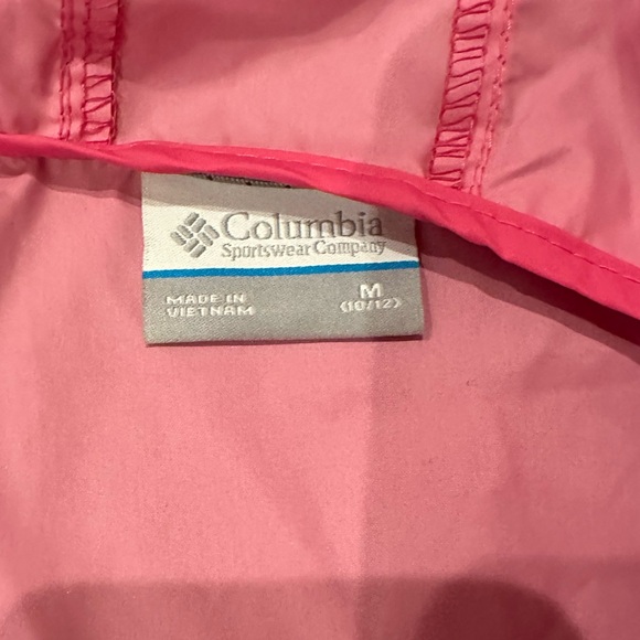 Columbia Girls Rain Jacket Vibrant Pink Size 10/12 - Picture 3 of 4